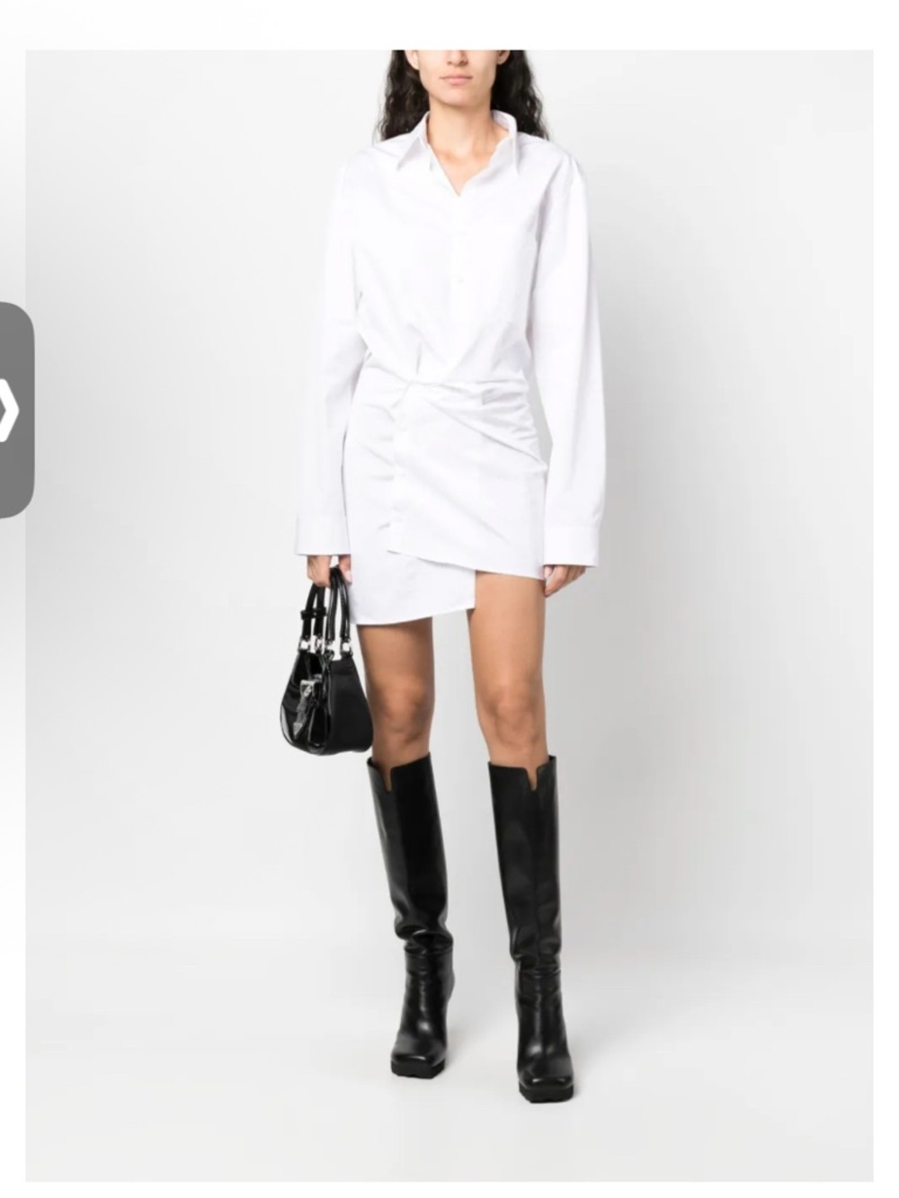 OFF-WHITE Asymmetrical White Shirt Dress - White NWT MSRP 1488.00